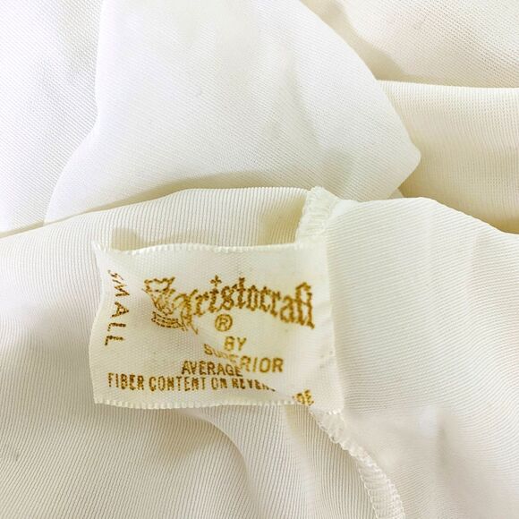 Vintage Aristocraft by Superior Ivory Nylon Lingerie Half Slip Side Slit Sz S - Picture 5 of 5